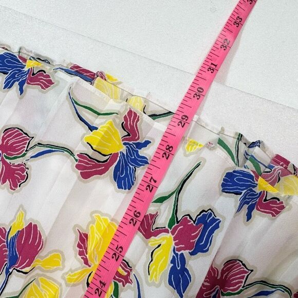 Banana Republic Skirt Womens Medium Pleated Floral Flowy Midi Career Formal - Picture 4 of 8